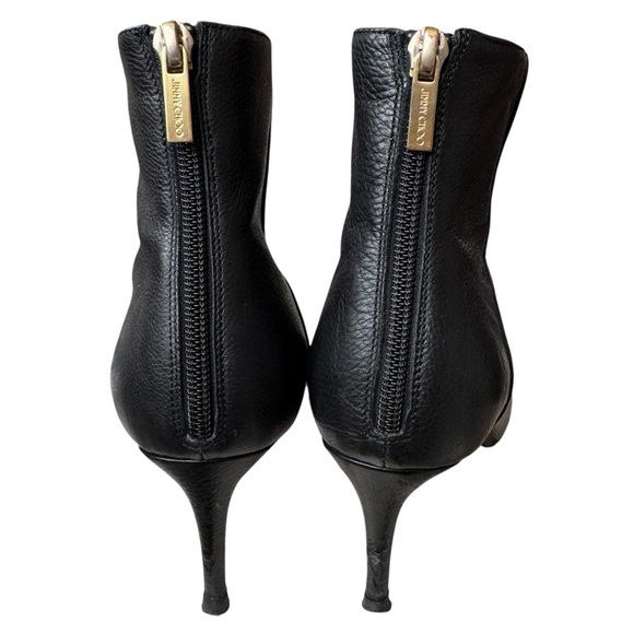 Jimmy Cho Black Calfskin Booties, Size 37 - Picture 5 of 11